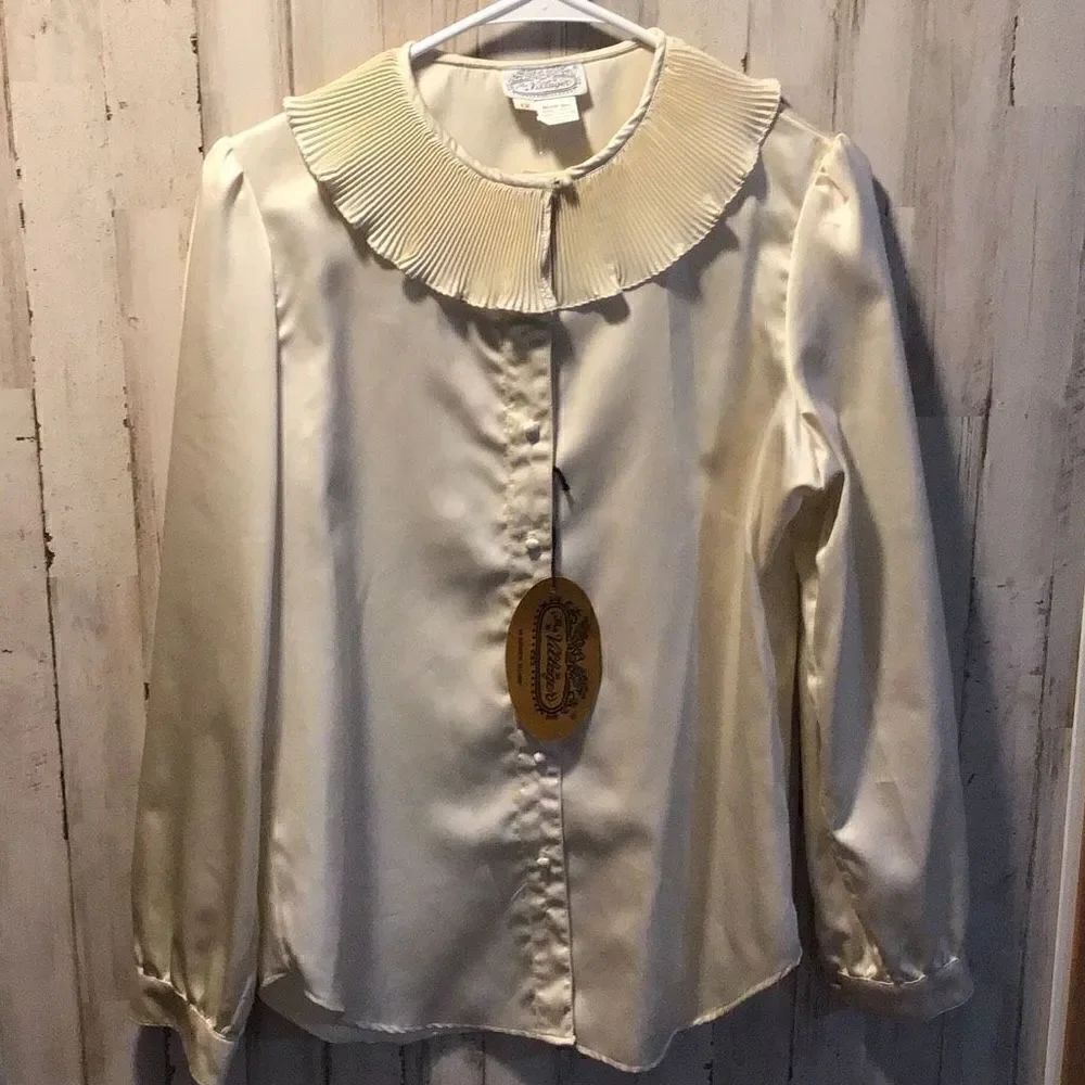 Blouse by the villager, no material tag feels like silk new with tag size 12